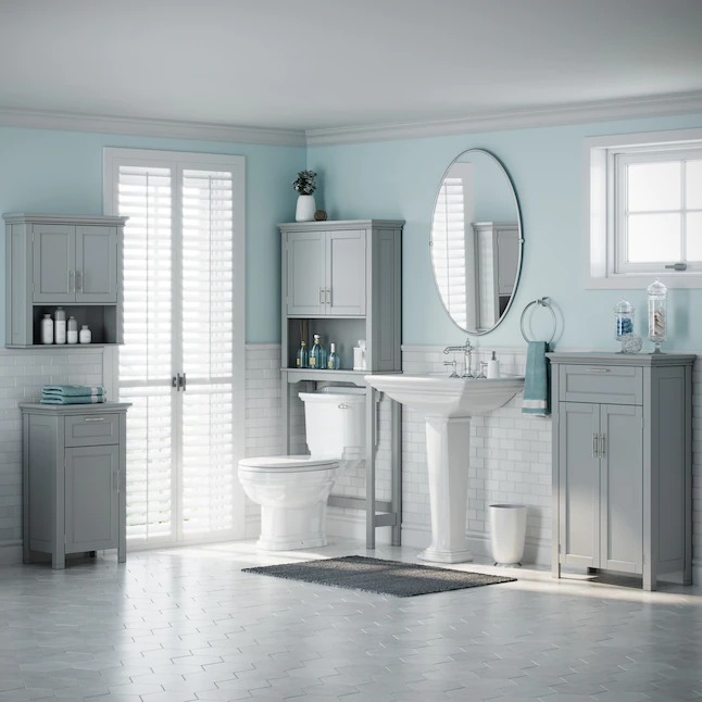 RiverRidge Somerset 22.81-in W x 24.5-in H x 7.88-in D Gray Bathroom Wall Cabinet