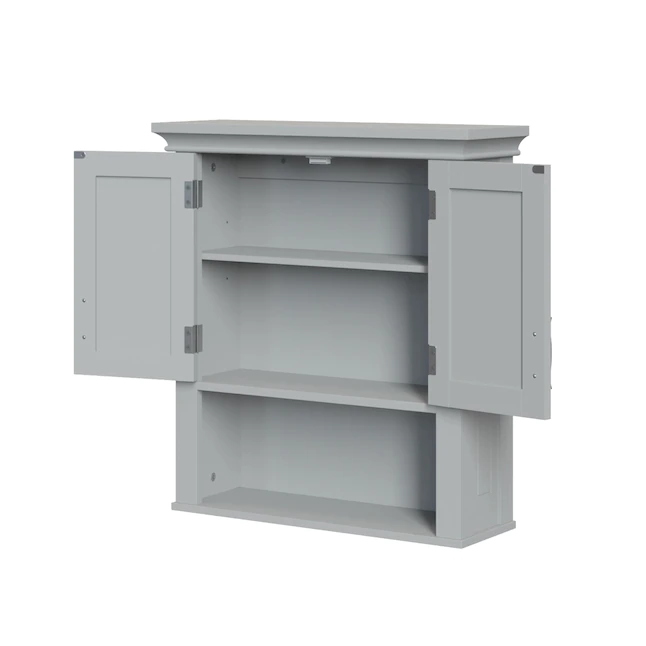 RiverRidge Somerset 22.81-in W x 24.5-in H x 7.88-in D Gray Bathroom Wall Cabinet