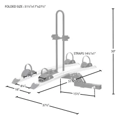 Elevate Outdoor Aluminum EZ-Fold Platform Rack for Ebikes & Fat Tire Bikes - 2 Bike