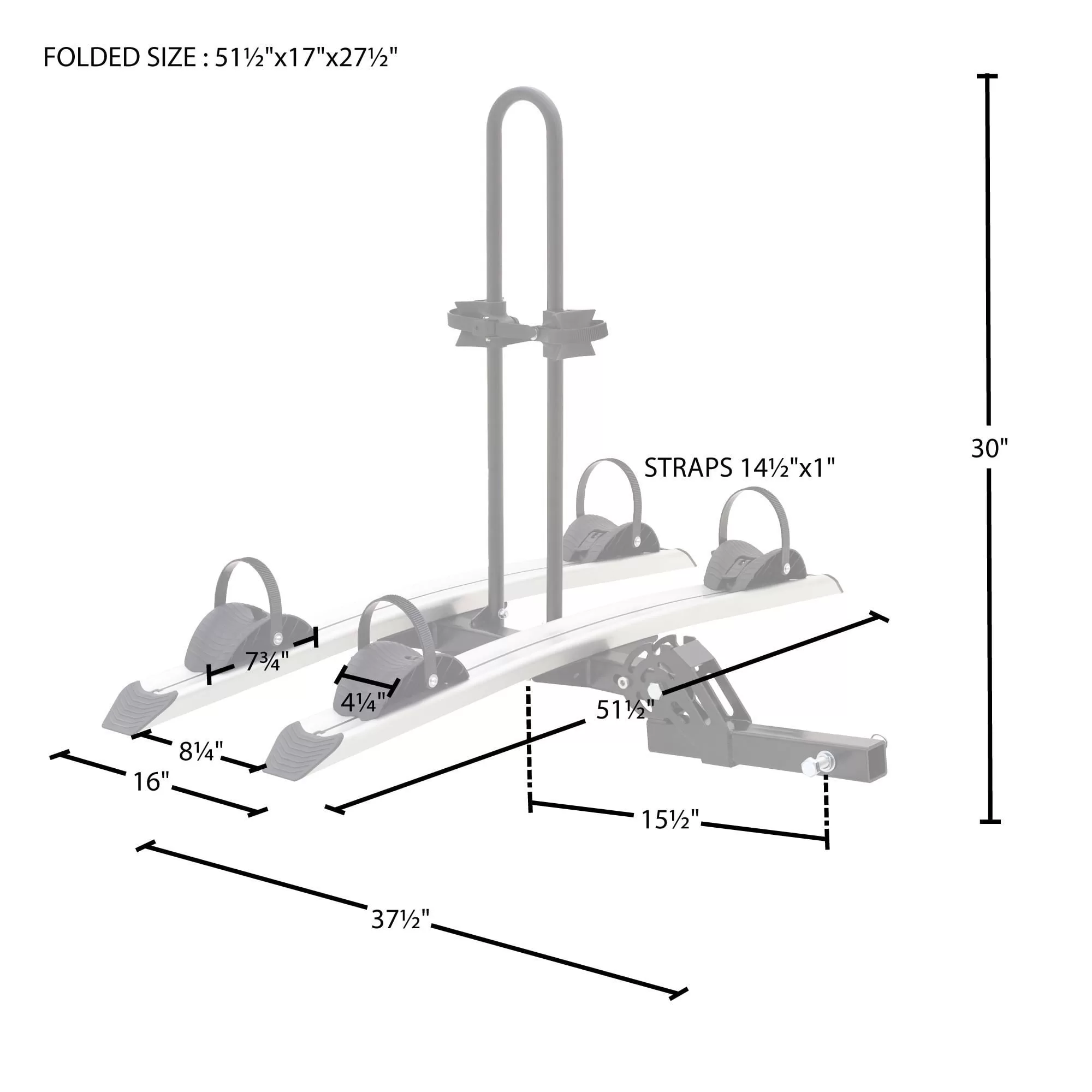 Elevate Outdoor Aluminum EZ-Fold Platform Rack for Ebikes & Fat Tire Bikes - 2 Bike