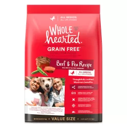 WholeHearted Grain Free All Life Stages Beef & Pea Formula Dry Dog Food, 40 lbs.