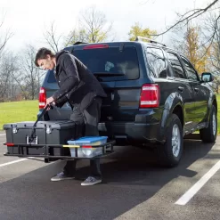 Elevate Outdoor CCB-F4820-DLX 48in Long Steel Basket Folding Hitch Cargo Carrier