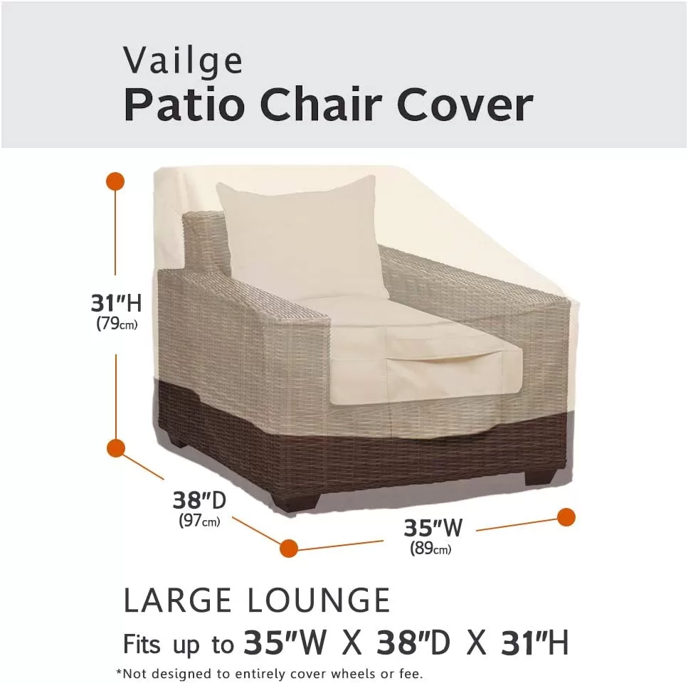 Vailge Patio Chair Covers, Lounge Deep Seat Cover, Waterproof Outdoor Lawn Patio Furniture Covers (2 Pack - Large)
