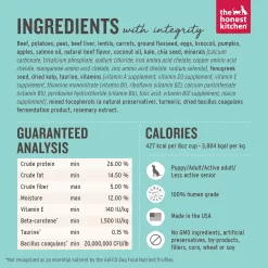 The Honest Kitchen Whole Food Clusters Grain Free Beef Dry Dog Food, 20 lbs.