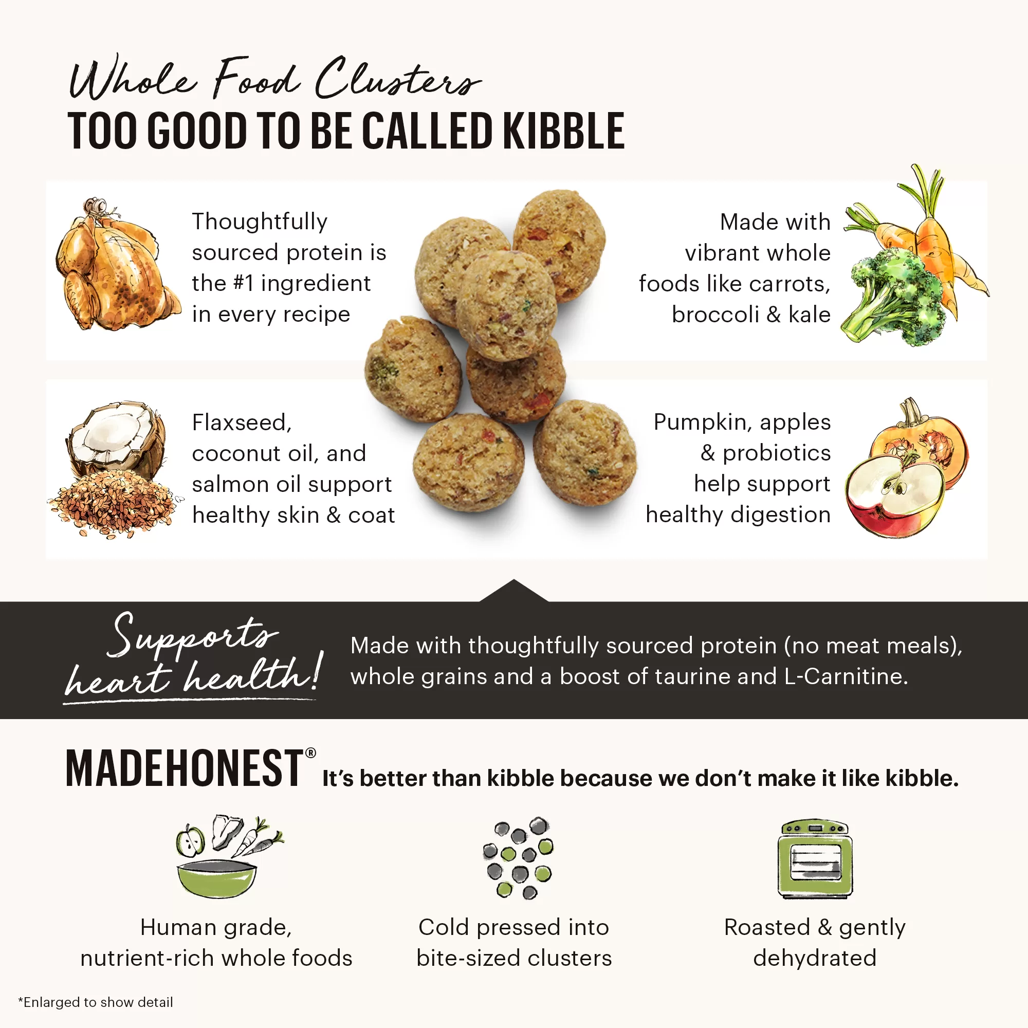 The Honest Kitchen Whole Food Clusters Puppy Whole Grain Chicken & Oat Recipe Dry Dog Food, 20 lbs.