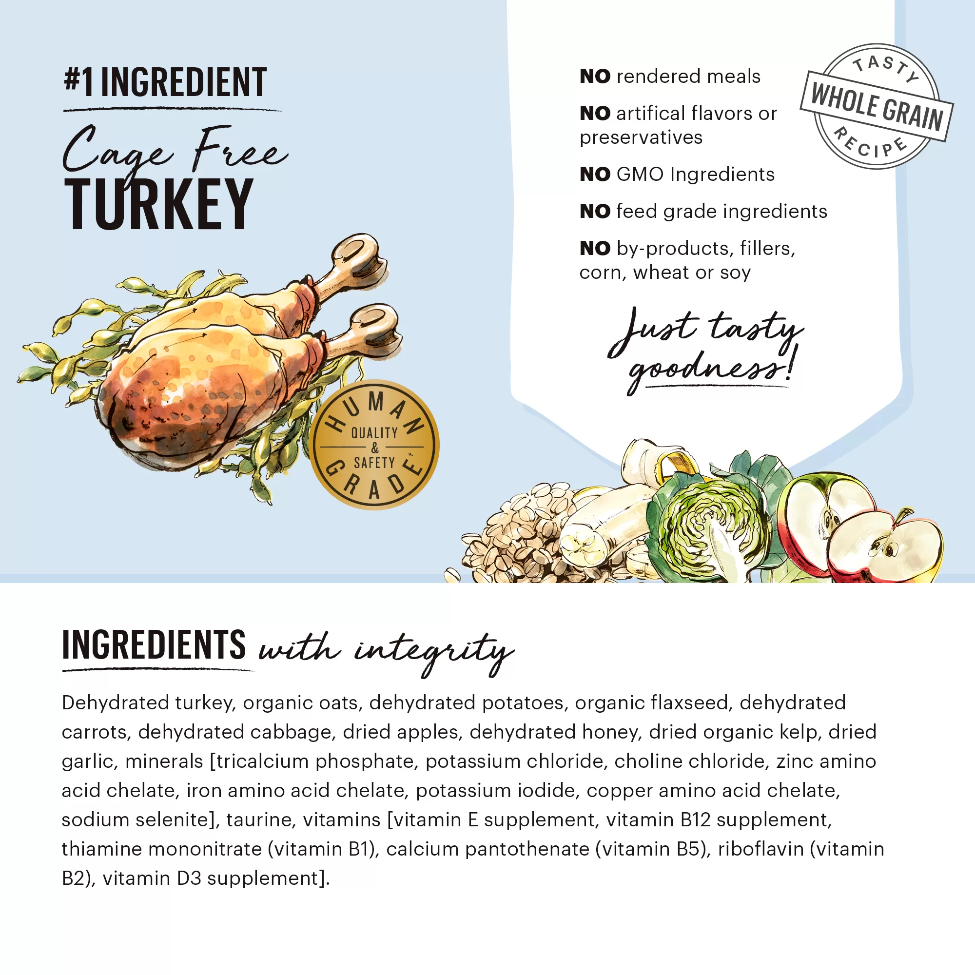The Honest Kitchen Dehydrated Whole Grain Turkey Recipe Dog Food, 10 lbs