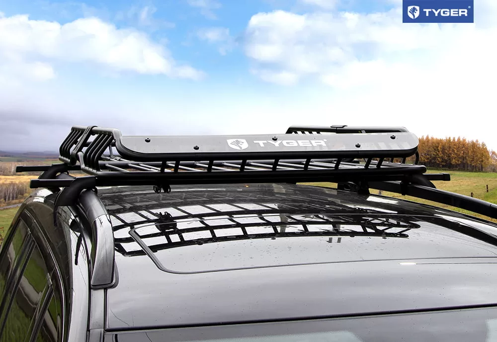 Tyger Auto TG-RK1B942B Heavy Duty Roof Mounted Cargo Basket Rack | L57.5" x W41.7" x H6.3"