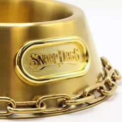 Snoop Doggie Doggs Off the Chain Deluxe Gold Pet Bowl, 1 Cup, Small