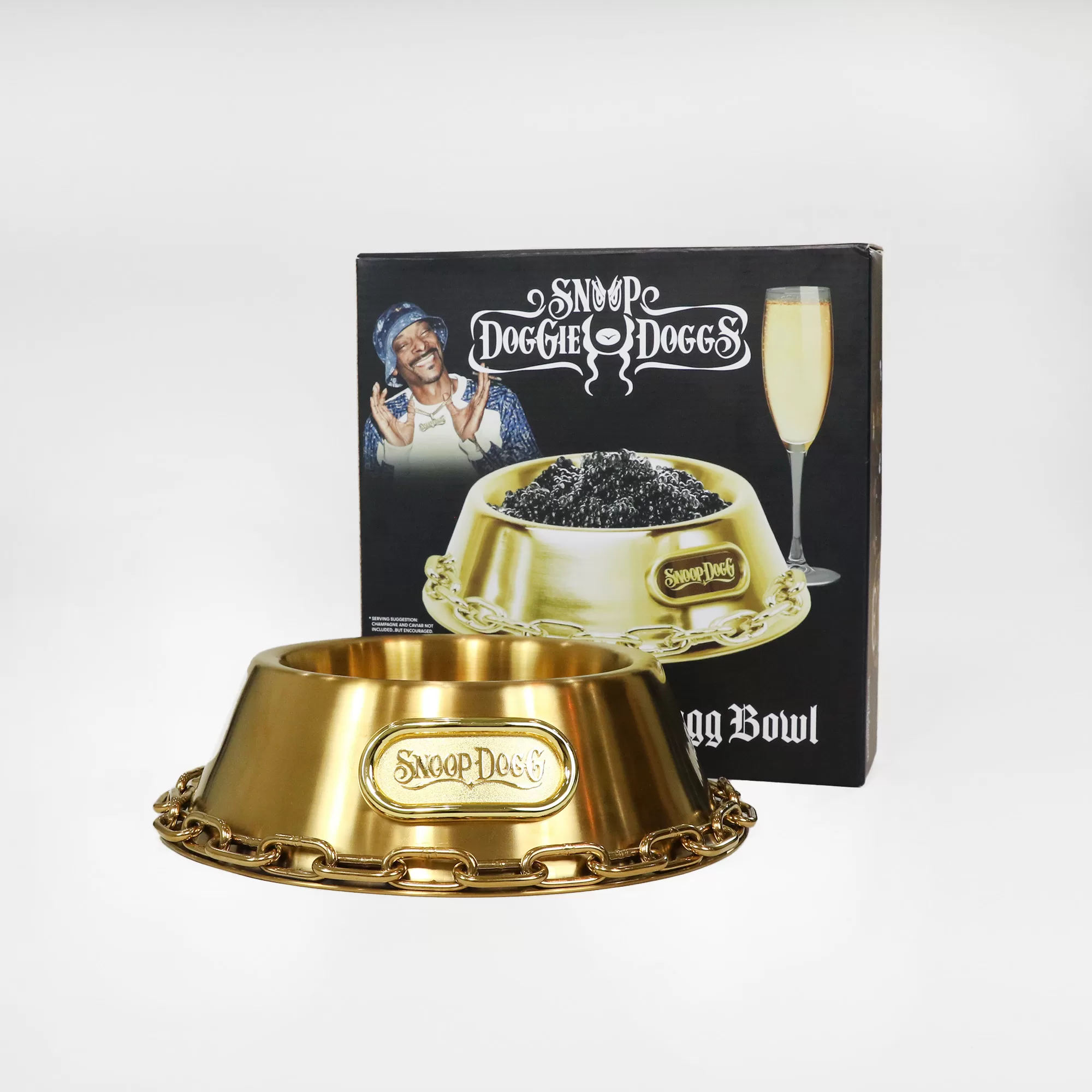 Snoop Doggie Doggs Off the Chain Deluxe Gold Pet Bowl, 1 Cup, Small