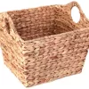 Vintiquewise 17-in W x 11.5-in H x 11.5-in D Brown Wicker Stackable Trug Basket