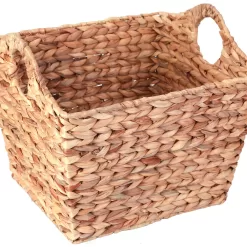 Vintiquewise 17-in W x 11.5-in H x 11.5-in D Brown Wicker Stackable Trug Basket