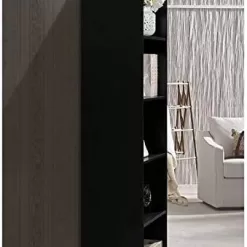 Hodedah Import 5 Shelf Bookcase, Black