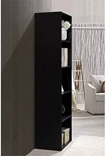 Hodedah Import 5 Shelf Bookcase, Black