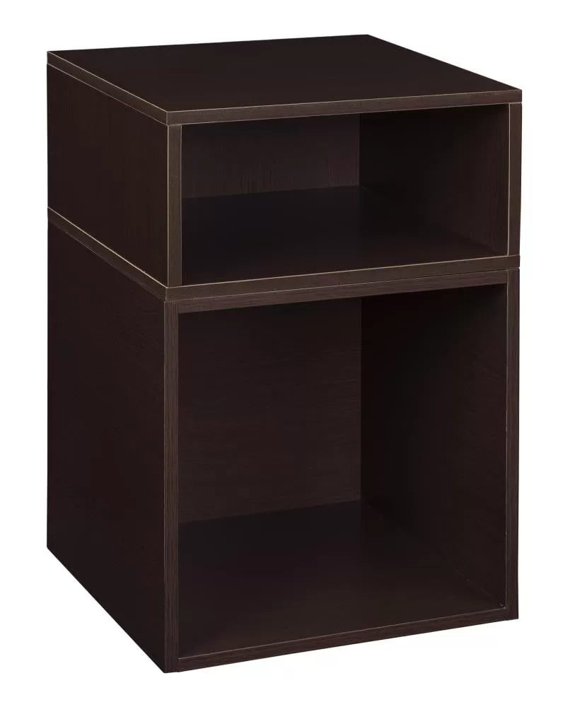 Niche 2-Pack Cubo 13-in W x 19.5-in H x 13-in D Truffle Wood Collapsible Stackable Bin