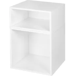 Niche 2-Pack Cubo 13-in W x 19.5-in H x 13-in D White Wood Grain Wood Collapsible Stackable Bin