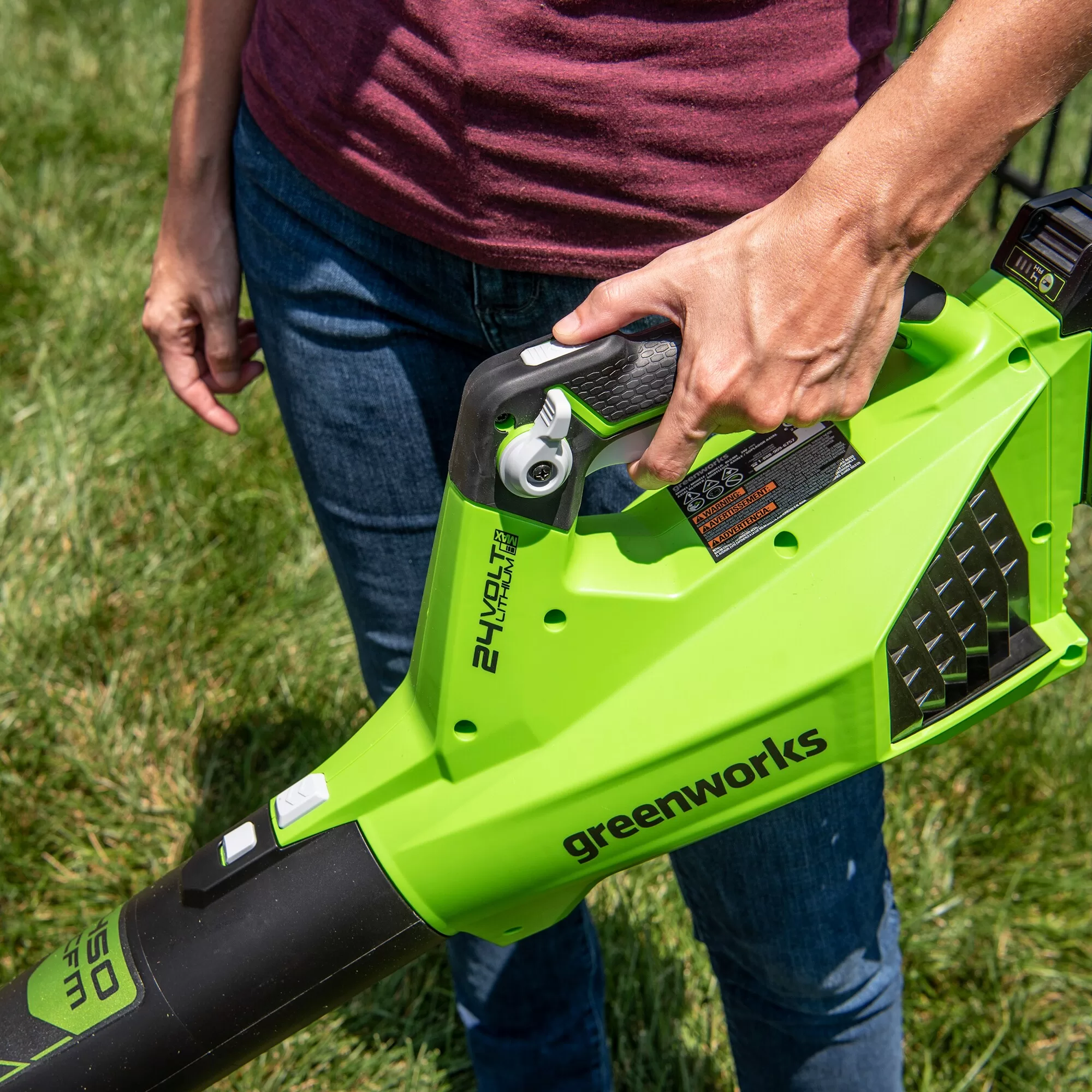 Greenworks 24-volt 450-CFM 110-MPH Battery Handheld Leaf Blower (Battery and Charger Not Included)