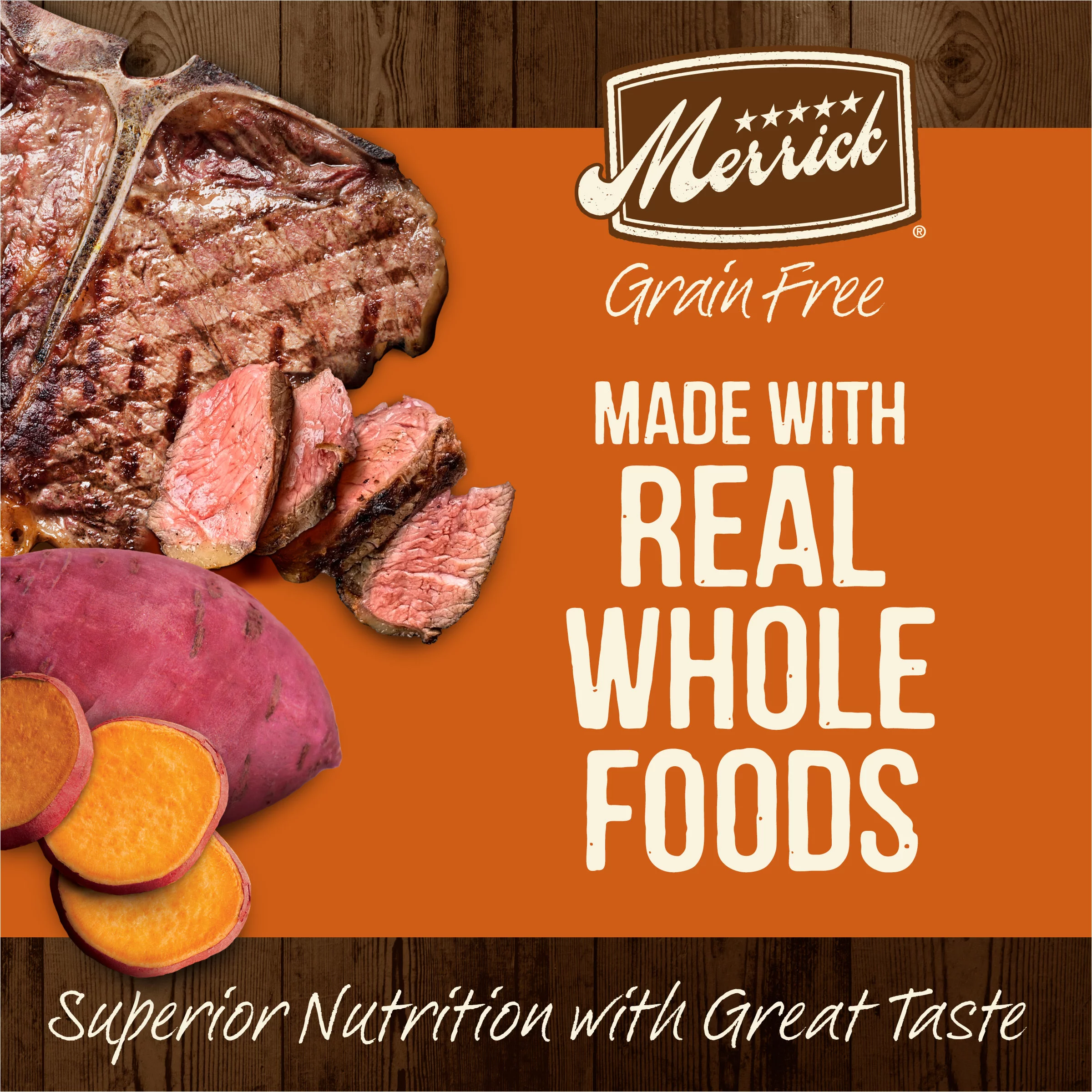 Merrick Grain Free Real Texas Beef & Sweet Potato Recipe Dry Dog Food, 30 lbs.