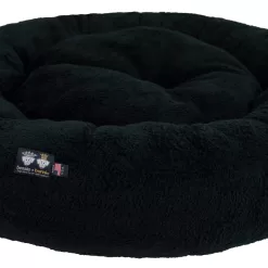 Bessie and Barnie Round Black Polyester Pillow Dog Bed (Medium)