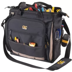 Custom LeatherCraft Black/Khaki Polyester 7-in Zippered Tool Bag