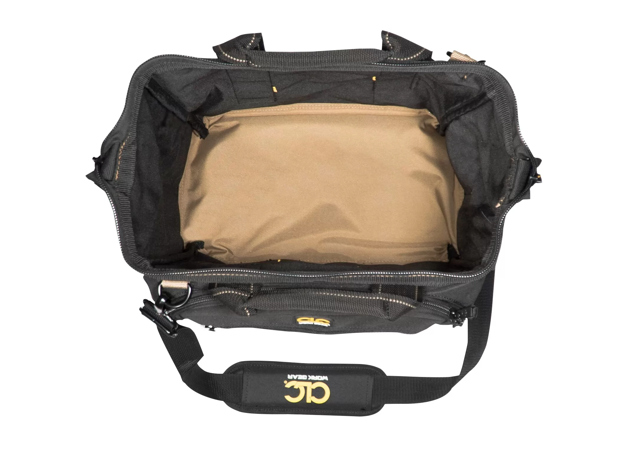 Custom LeatherCraft Black/Khaki Polyester 7-in Zippered Tool Bag