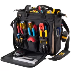 Custom LeatherCraft Black/Khaki Polyester 7-in Zippered Tool Bag