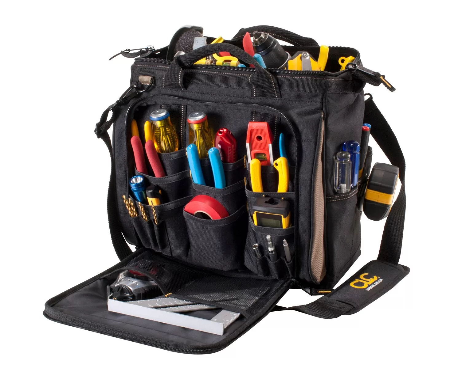 Custom LeatherCraft Black/Khaki Polyester 7-in Zippered Tool Bag