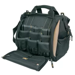 Custom LeatherCraft Black/Khaki Polyester 7-in Zippered Tool Bag