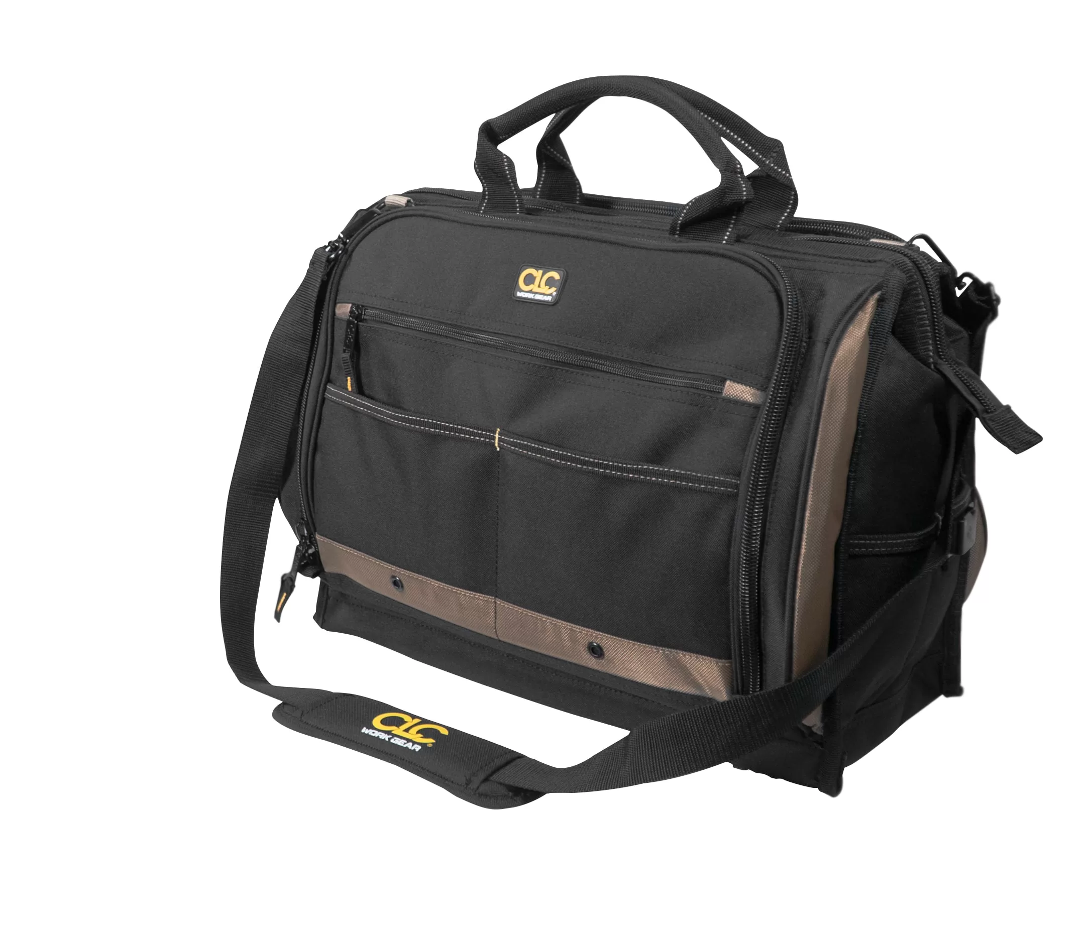 Custom LeatherCraft Black/Khaki Polyester 7-in Zippered Tool Bag