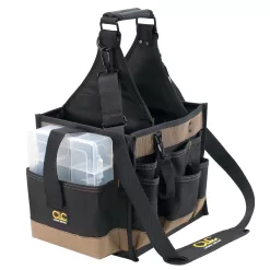 Custom LeatherCraft Black/Khaki Polyester 11-in Electrician's Tote