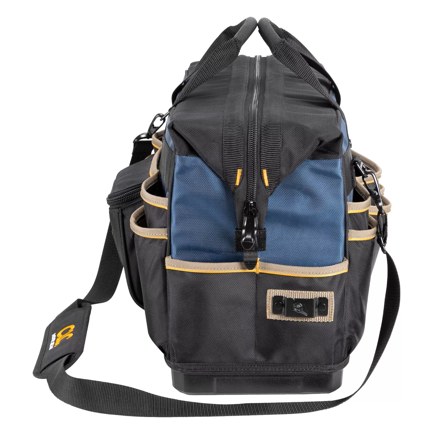 Custom LeatherCraft Black/Blue Ballistic Nylon 16-in Zippered Tool Bag
