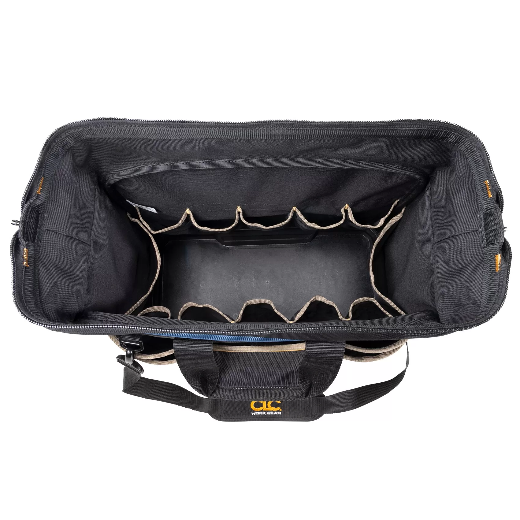 Custom LeatherCraft Black/Blue Ballistic Nylon 16-in Zippered Tool Bag