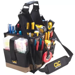 Custom LeatherCraft Black/Khaki Polyester 11-in Electrician's Tote