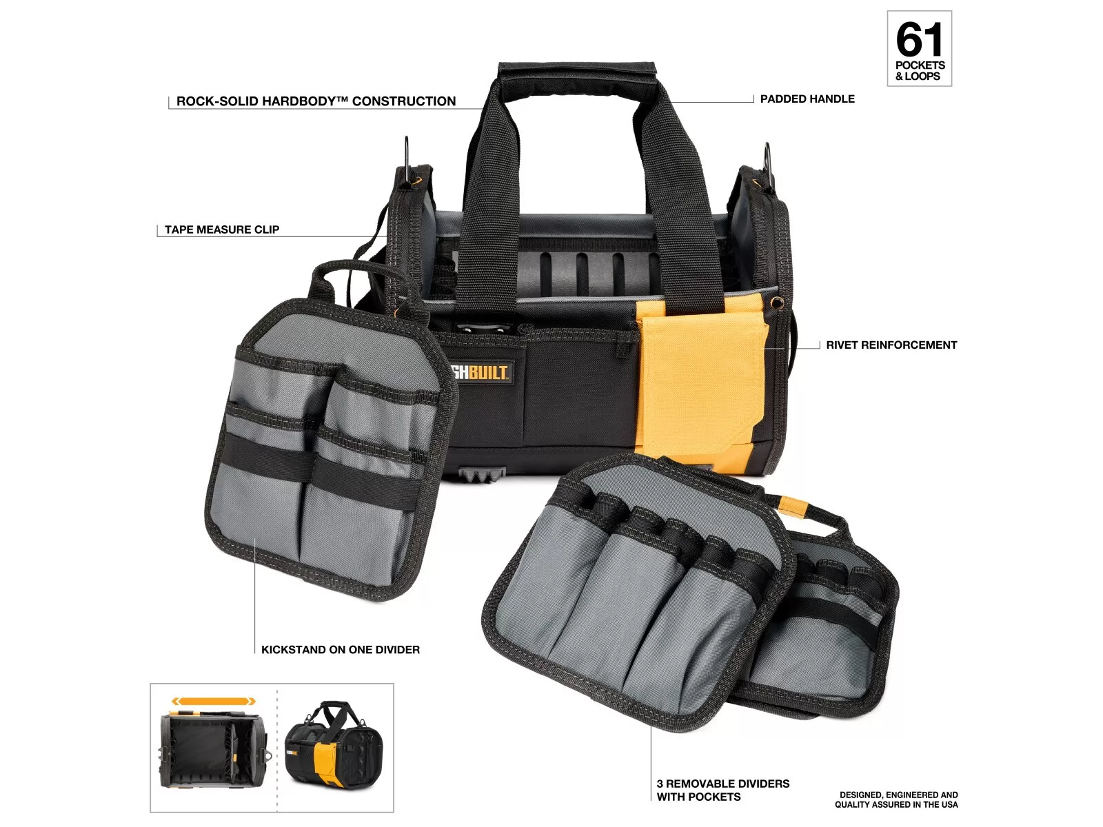 TOUGHBUILT Modular Black Polyester 12-in Tool Tote