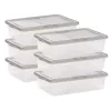 IRIS 6-Pack Snap top plastic storage box Small 7-Gallons (28-Quart) Clear and Gray Lid Tote with Standard Snap Lid