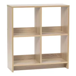 IRIS 29.84-in H x 10.43-in W x 12.5-in D Light Brown Composite Wood 4 Cube Organizer