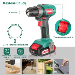 HYCHIKA 20-volt Max 3/8-in Right Angle Cordless Drill (1 Li-ion Battery Included and Charger Included)