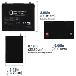 12V 55AH Pride Mobility Jazzy 600, 600 XL, 614, 614HD Battery