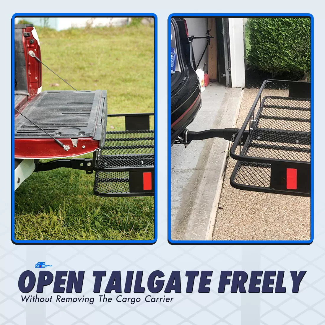 KING BIRD 60"x24"x6" Folding Hitch Cargo Carrier,550LBS Capacity,Fits to 2" Receiver