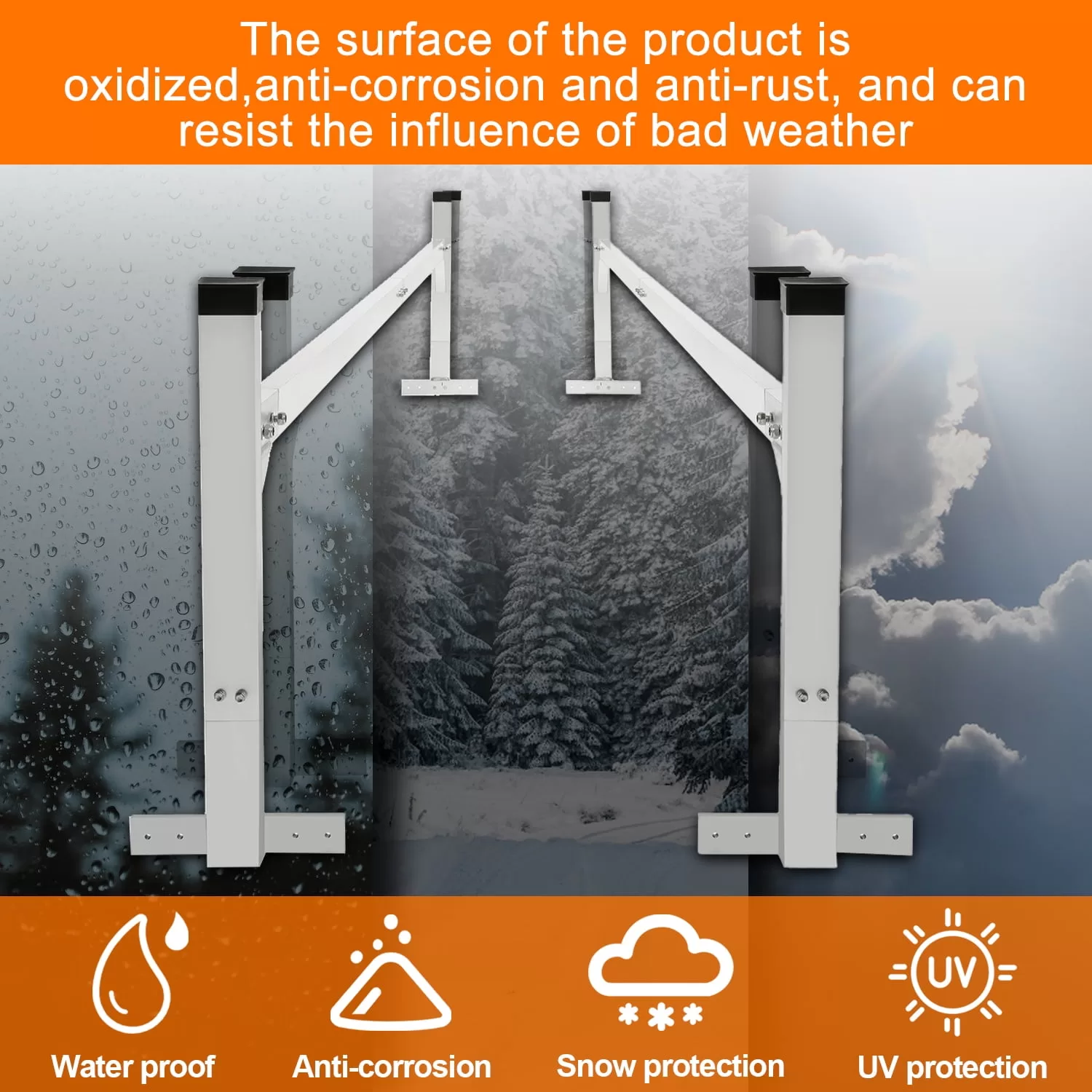 Kojem 4'-8.5' Adjustable Trailer Ladder Roof Rack for Enclosed and Open Trailers Van Aluminum