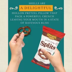 Unique Snacks Extra Dark Splits Pretzels, Delicious Vegan, Homestyle Baked, Certified OU Kosher and Non-GMO, No Artificial Flavor, 11 Oz Bags (Pack of 12)