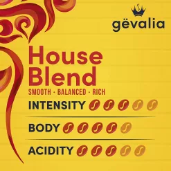 Gevalia House Blend Medium Roast Ground Coffee (12 oz Bags, Pack of 6)