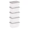 IRIS 5-Pack Large 14.5-Gallons (58-Quart) Gray Tote with Standard Snap Lid