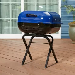 Americana 21.25-in W Ocean Blue Kettle Charcoal Grill