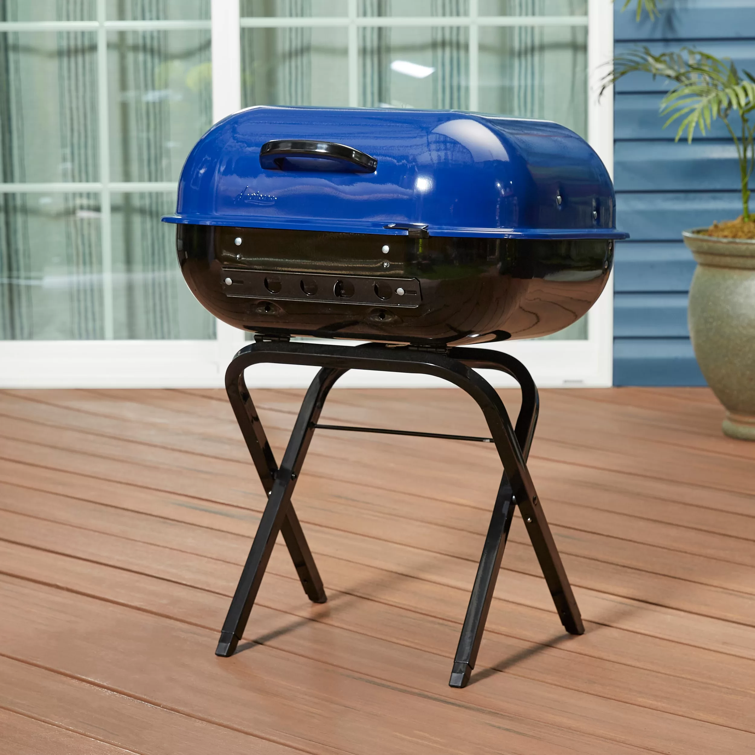 Americana 21.25-in W Ocean Blue Kettle Charcoal Grill