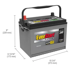 EverStart Platinum BOXED AGM Battery, Group Size 24F 12V, 710 CCA