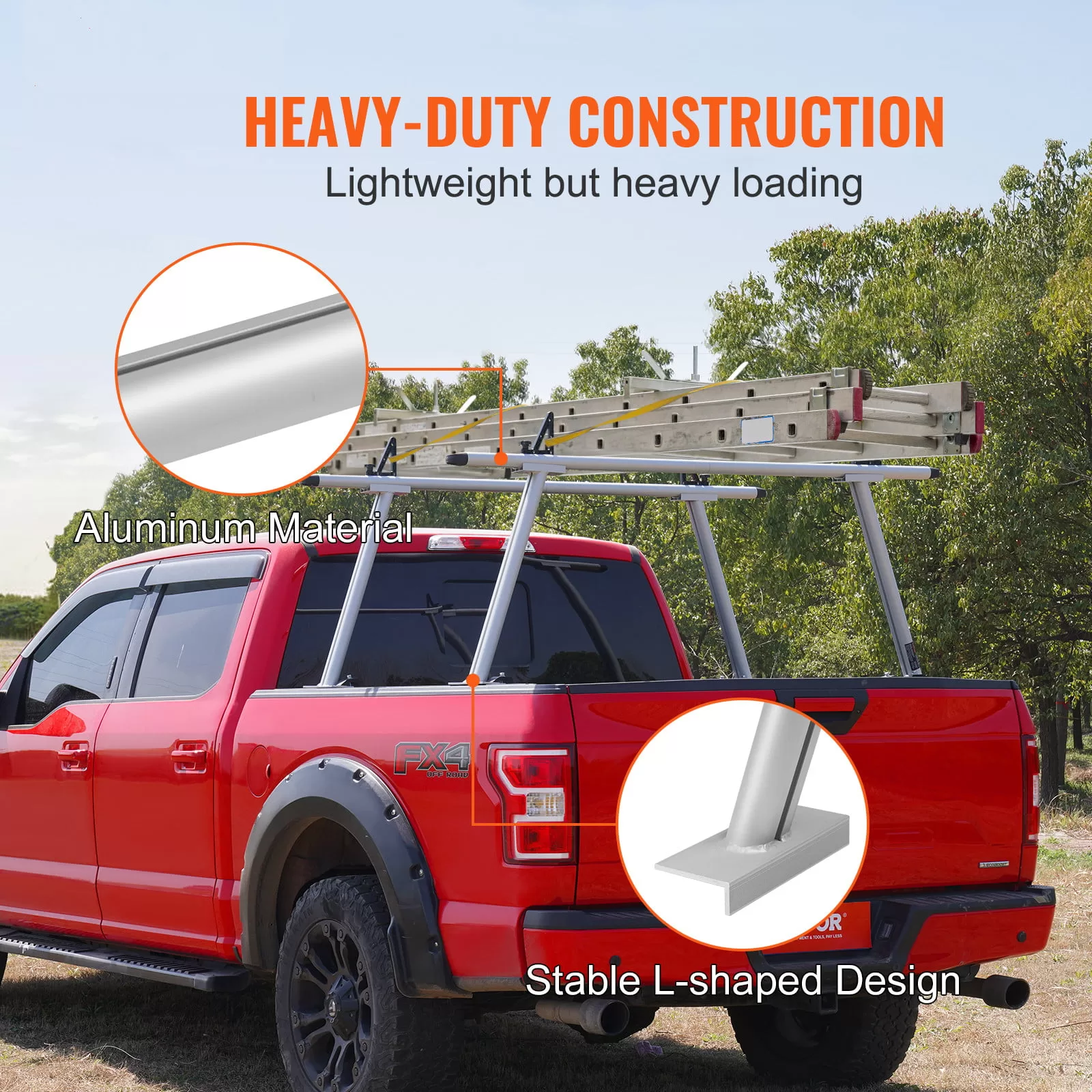 BENTISM Truck Rack 71"x31" Size 800 lbs Capacity Pick up Truck Ladder Truck Bed Rack with Adjustable Tie-downs for Kayak