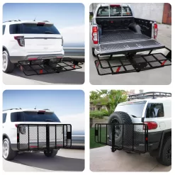 Karmas Product 500 Lbs. Capacity Folding Hitch Mount Cargo Carrier 60’’ x 24’’ x 6.5’’