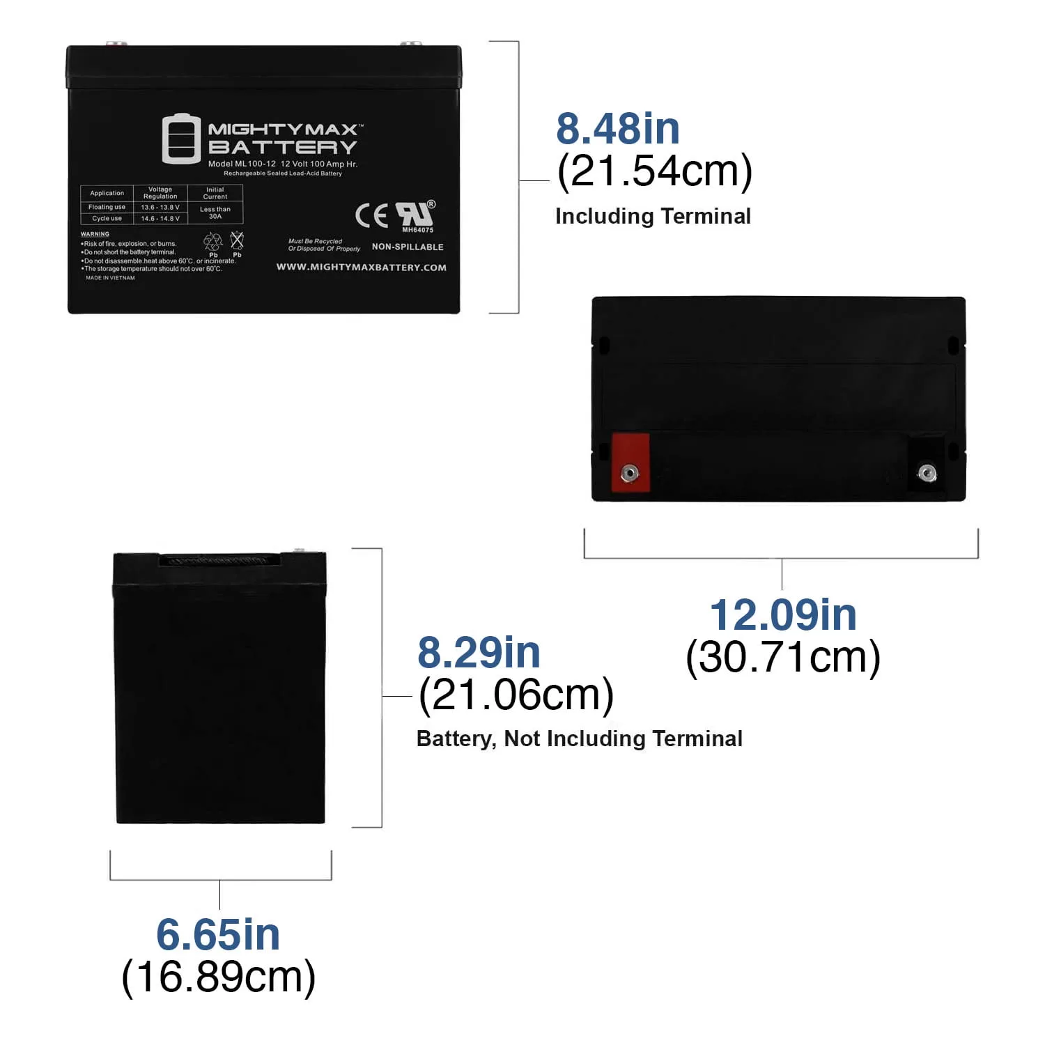 12V 100Ah SLA AGM Battery for SUNPOWER PV Solar Panels