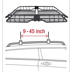 Tyger Auto TG-RK1B942B Heavy Duty Roof Mounted Cargo Basket Rack | L57.5