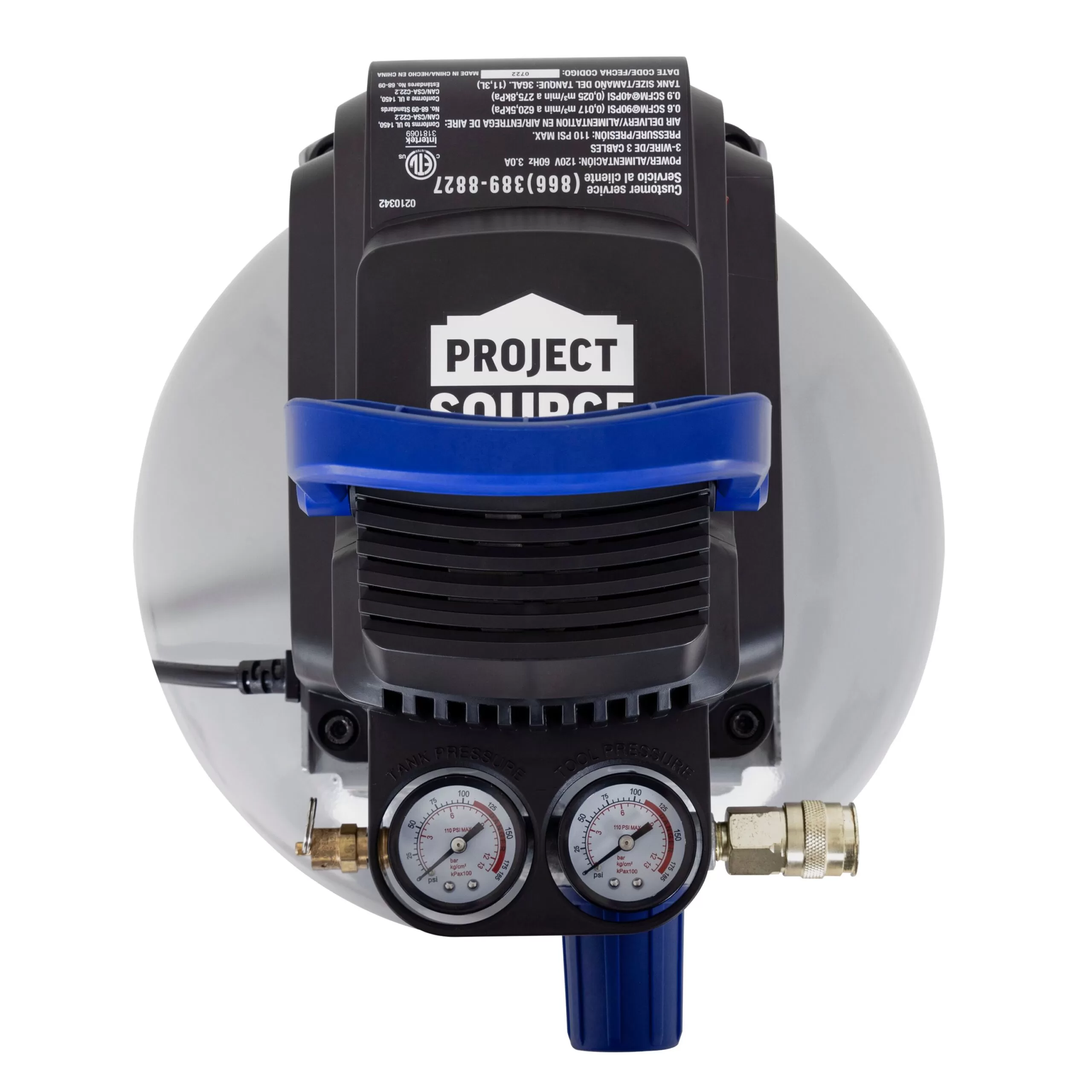 Project Source 3-Gallons Portable 110 PSI Pancake Air Compressor